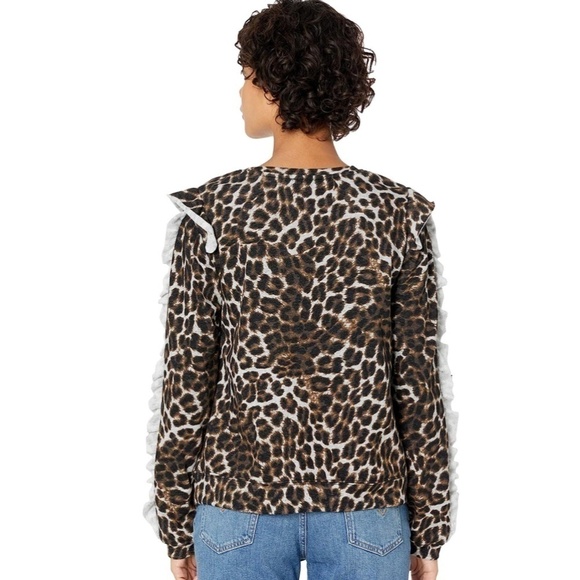 1. State Leopard Long Sleeve Ruffle Sweatshirt - Picture 3 of 10